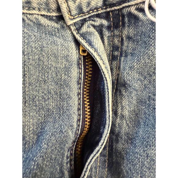 AG Saige Wide Leg Crop Jeans Women's 30 Blue High Rise Raw Hem Distressed Denim - Picture 6 of 9